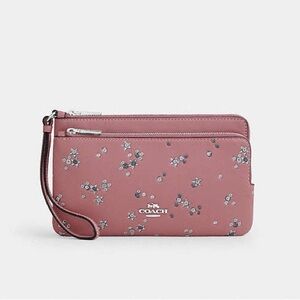 Coach Double Zip Wallet-Wristlet 
With Star Print